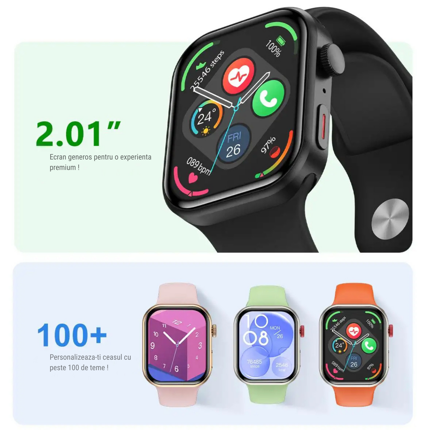 Ceas Inteligent SmartWatch Flash 3 Pro + 2 CURELE GRATUITE!